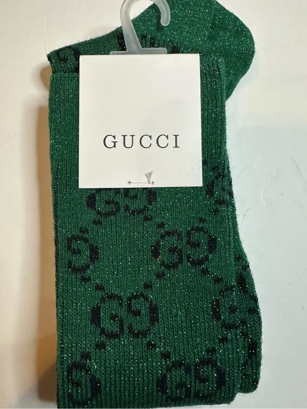 Gucci Green GG Sparkle Crew Socks